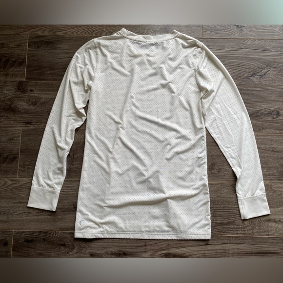 ZYIA Active Perforated Chill Long Sleeve Top White crew neck exercise top - Picture 8 of 10